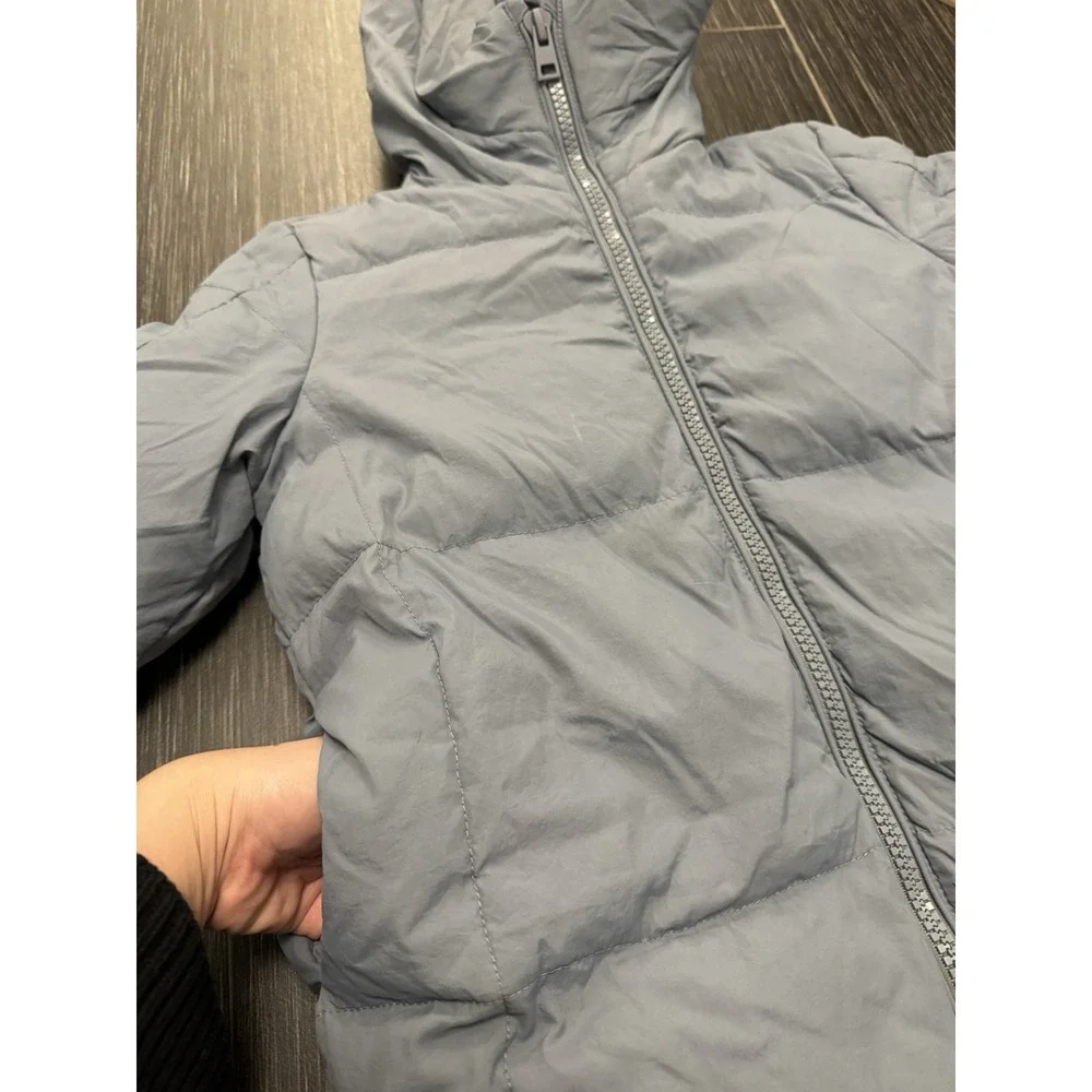 Zara Down Quilted Water-Repellent Classic Hooded Puffer Jacket Sz 6-7 Tiered